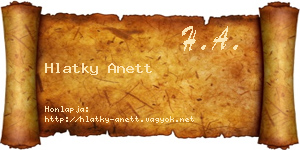 Hlatky Anett névjegykártya