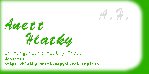 anett hlatky business card